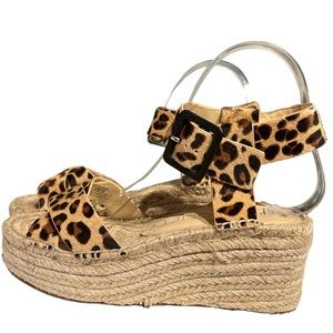- Sole Society jute & real cow fur summer espadrilles sandal size 7.5